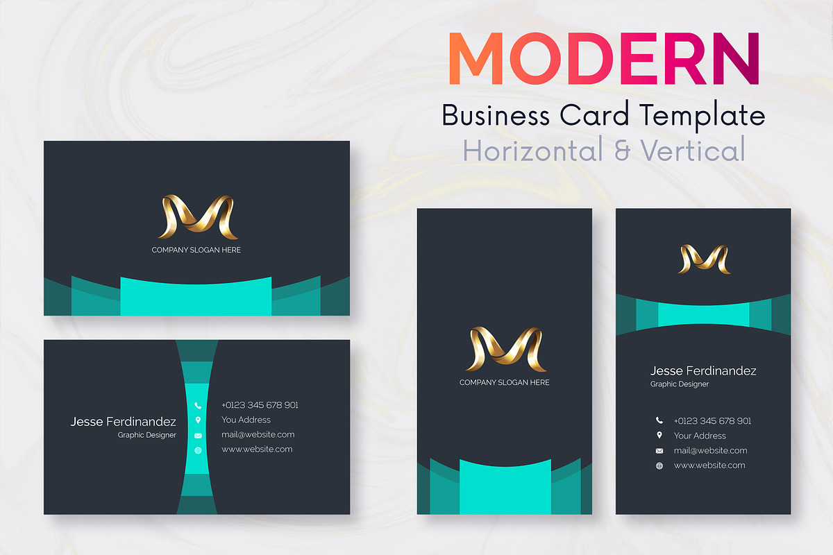 Modern 50 Business cards Bundle, a Business Card Template by M6 Gallery (Photo 11 of 52)