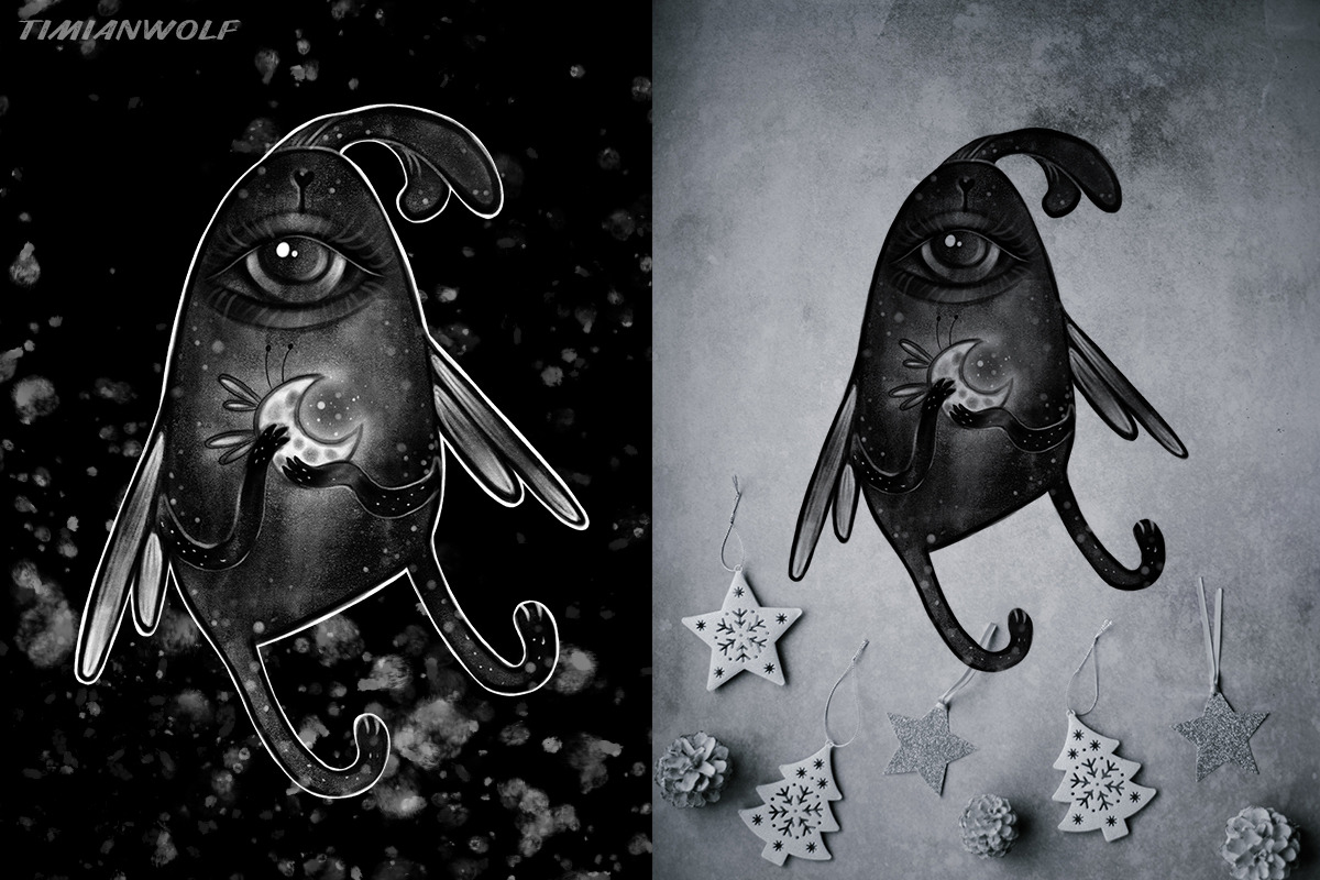 Dark Christmas - PNG and postcards, an Illustration by timianwolf (Photo 7 of 12)