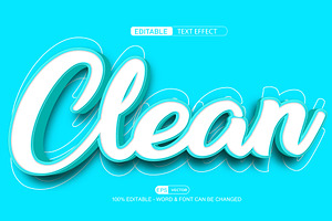 Clean Vector 3D Editable Text Effect