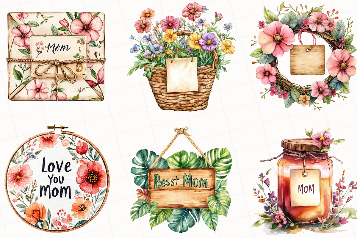 Rustic Mothers Day Clipart, an Illustration by OK Design (Photo 5 of 5)