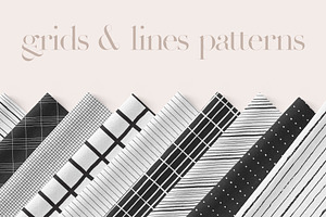 Grids & Lines Seamless Patterns