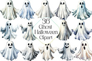 Halloween Ghost Clipart, an Illustration by DreamPrint404 (Thumbnail 1 of 6)