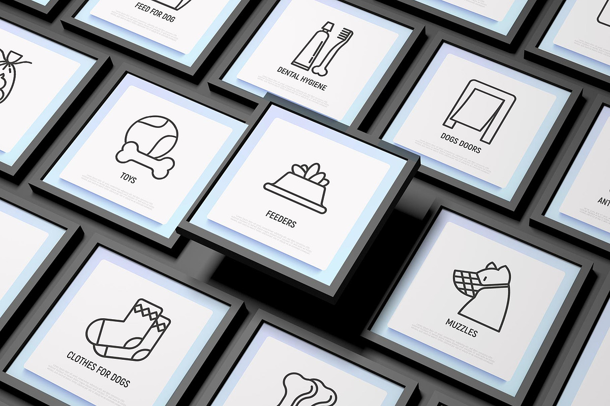Dog Shop | 20 Thin Line Icons Set, an Outline Icon by Alex Blogoodf (Photo 2 of 11)