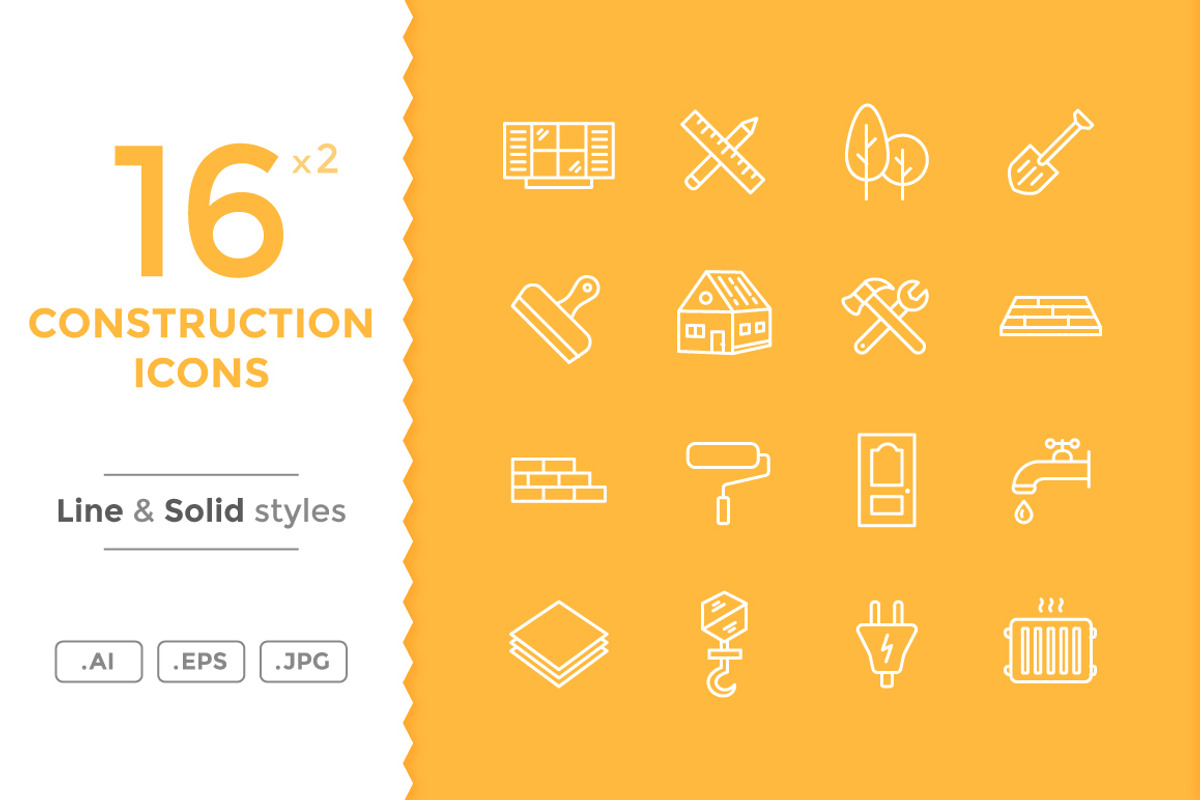 Construction Icons, a Solid Icon by filborg (Photo 1 of 2)