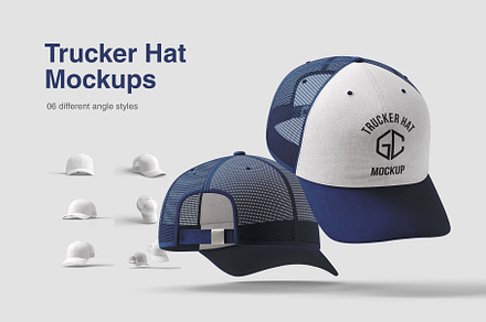 Trucker Hat Mockups, a Hat Mockup by graphiccrew