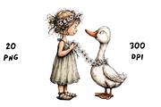 Whimsical Floral Girl and Duck, an Animal Illustration by GiraffeCreative (Thumbnail 18 of 20)
