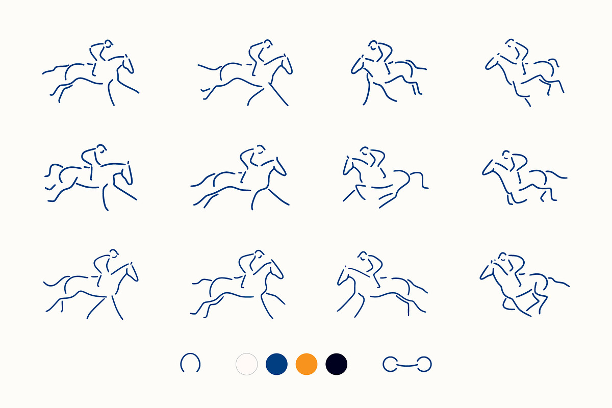 Horse racing pattern collection, an Animal Illustration by Naurider (Photo 3 of 5)