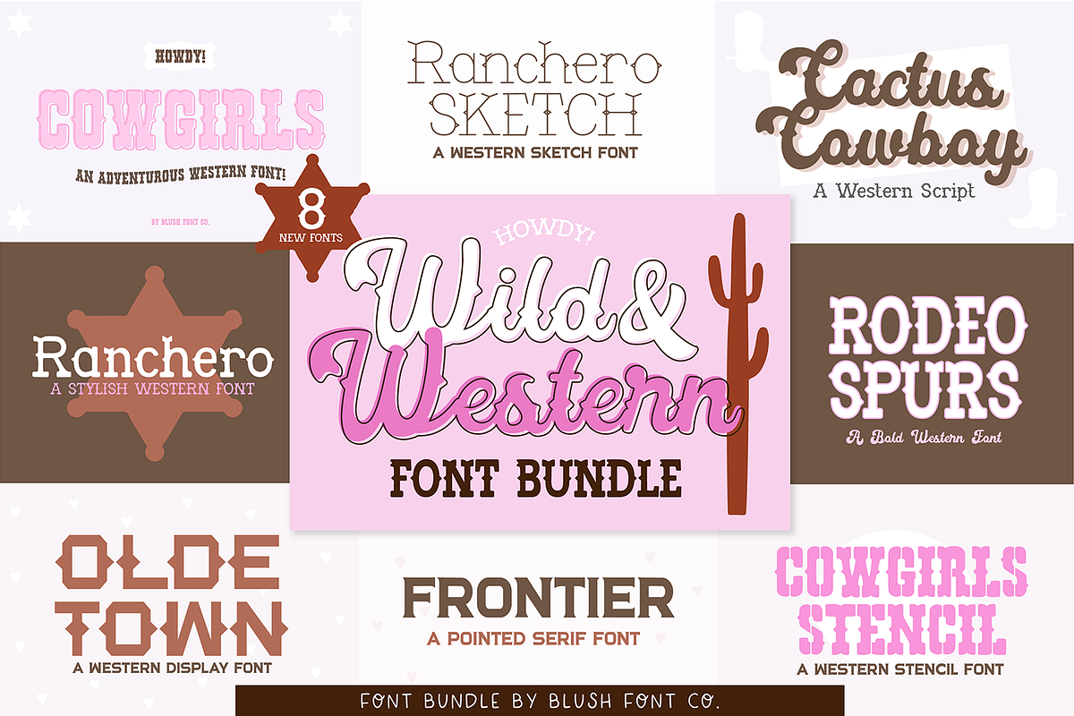 WILD AND WESTERN Font Bundle, a Handwritten Font by Blush Font Co. (Photo 1 of 9)