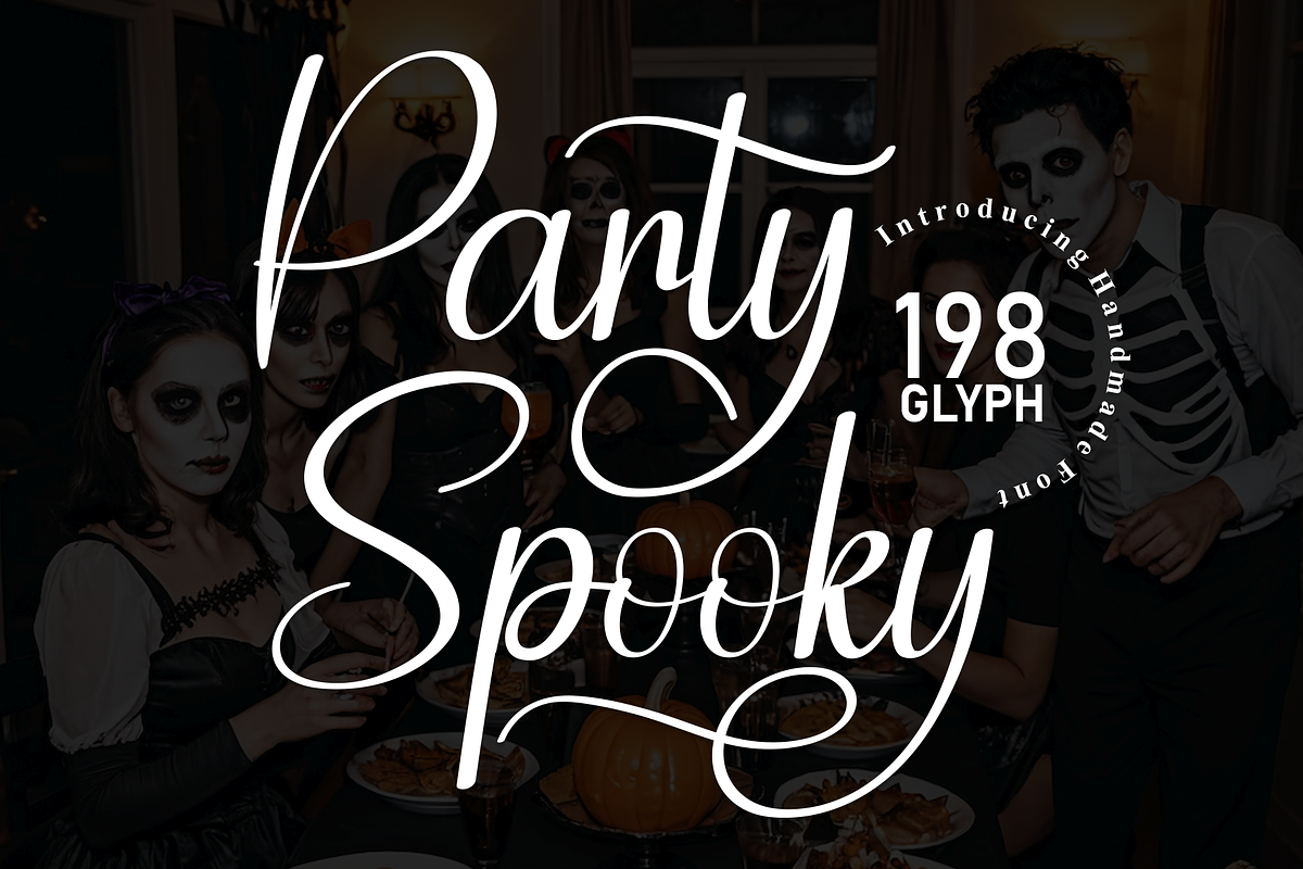 Party Spooky | Script Font, a Handwritten Font by Scratchones (Photo 1 of 9)