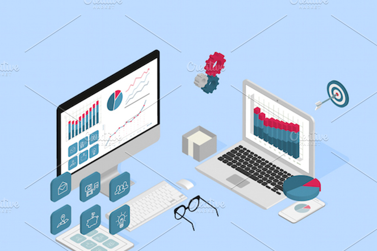 Analytics process isometric, a Finance Illustration by Julia Tim ...