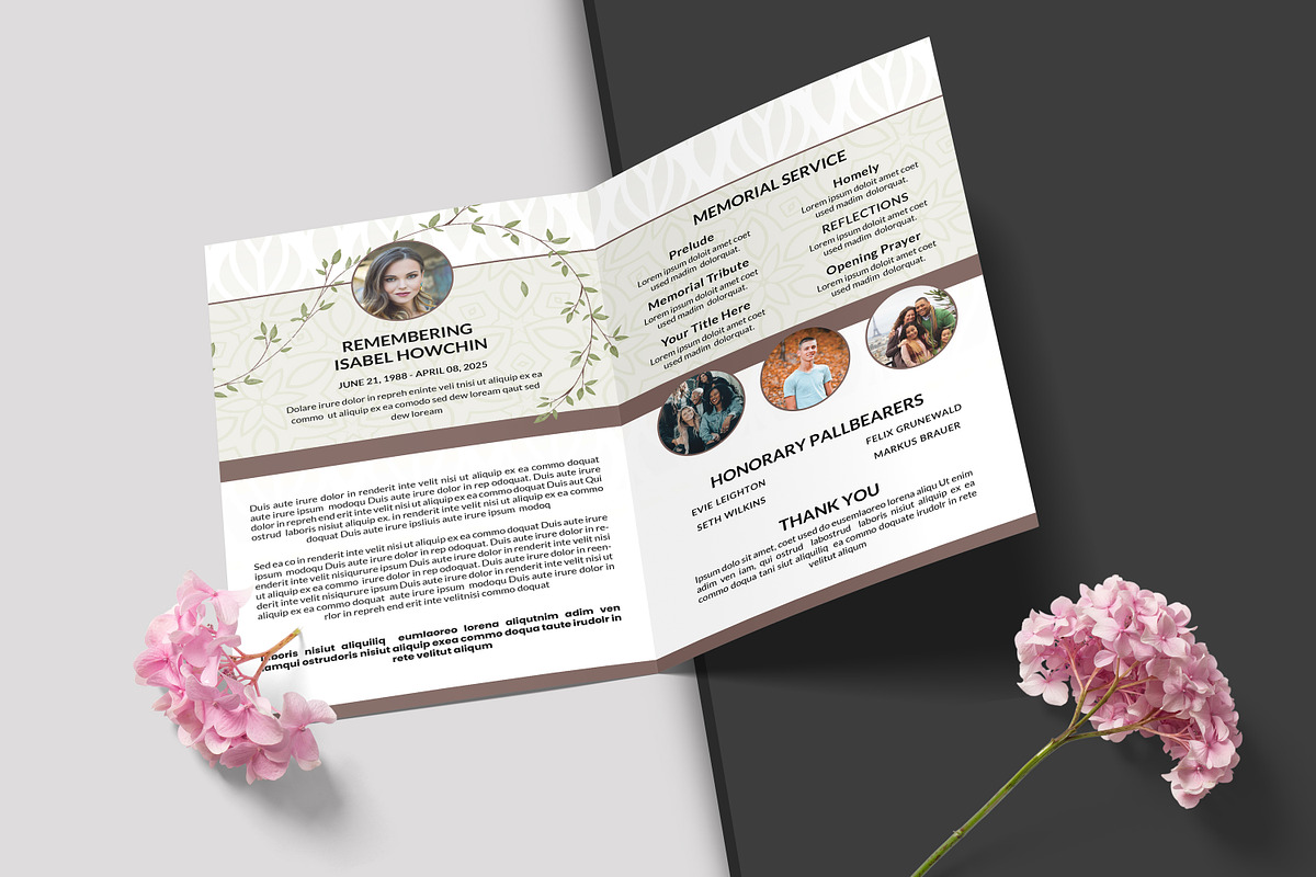 Funeral Program And Prayer Card, a Brochure Template by crazyOWL (Photo 6 of 9)