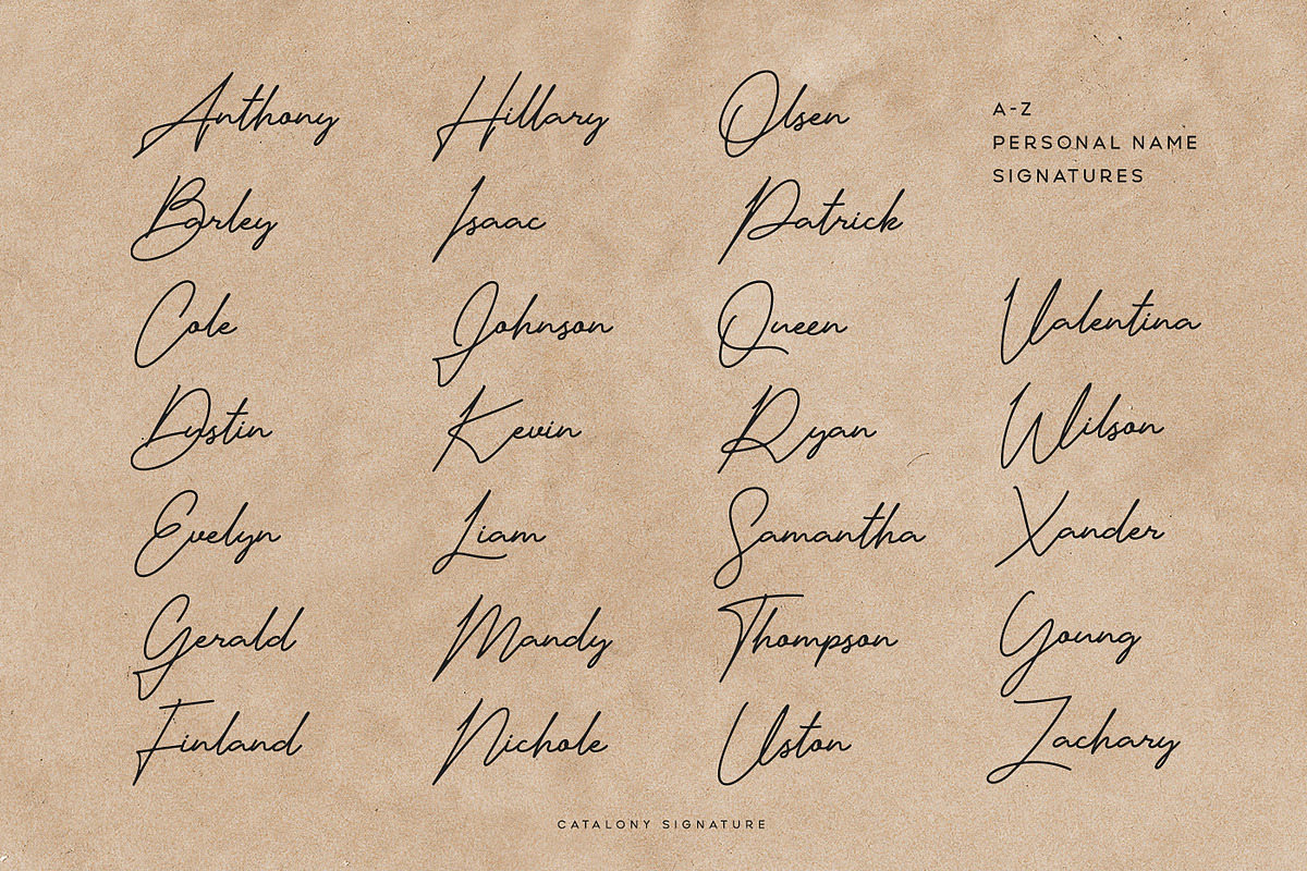 Catalony Signature Typeface, a Script Font by Wandery Supply (Photo 13 of 14)