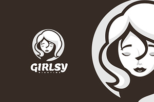 Girl Simple Cartoon Logo