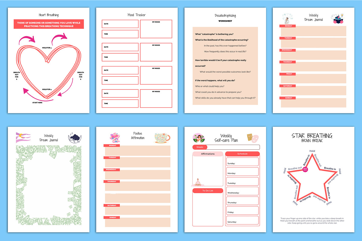 CBT Anxiety Workbook & Journal, a Print Template by Designmela01 (Photo 5 of 8)