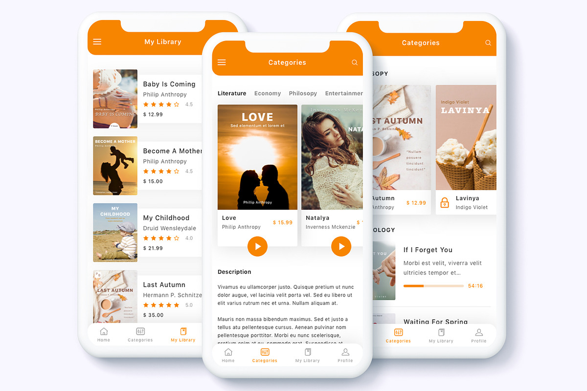 Meron e-Book  Audio Book App UI Kit, an UI Kit Template by Betush (Photo 3 of 6)