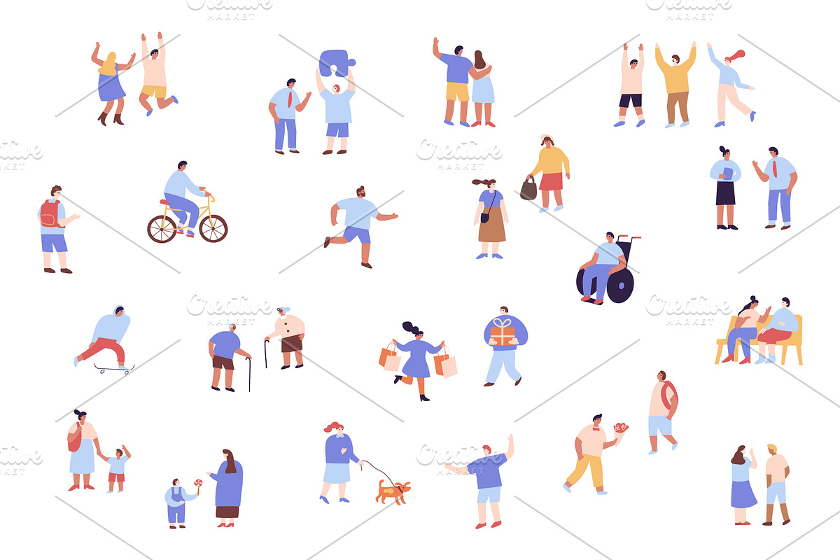 Cute Tiny People vector bundle, a Person Illustration by Vector_Art (Photo 8 of 14)