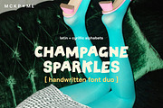 Champagne Sparkles: display font, a Script Font by MCKP*ME (Thumbnail 1 of 9)