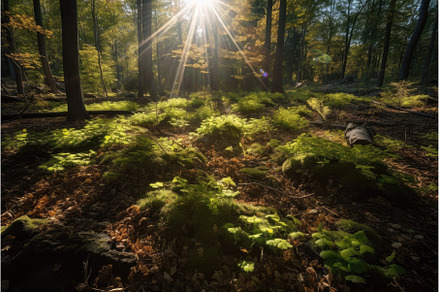 warming sun shining on forest floor, a Nature Photo by Sergey Kotenev