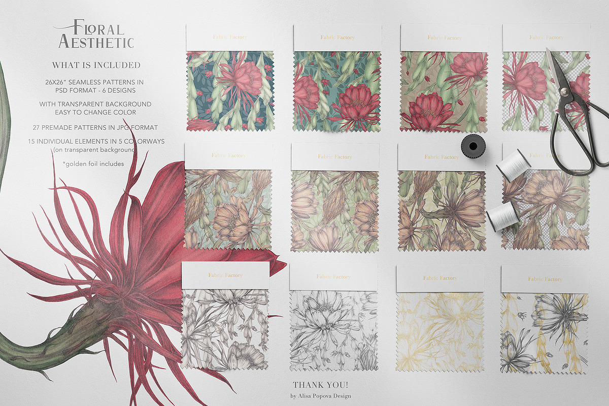 Floral Aesthetic Vintage Patterns, a Pattern Graphic by Alisa Fimen Design (Photo 13 of 13)