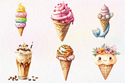 Ice Cream Cone Clipart, an Illustration by CreationArt (Thumbnail 8 of 9)