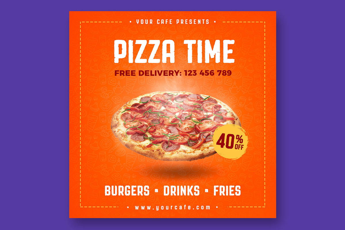 Animated Pizza Social Media Banner, a Social Media Template by Rafoz (Photo 2 of 2)