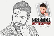 Sketch Cartooniz Photoshop Action, an Action Add-On by DesignCave (Thumbnail 1 of 5)
