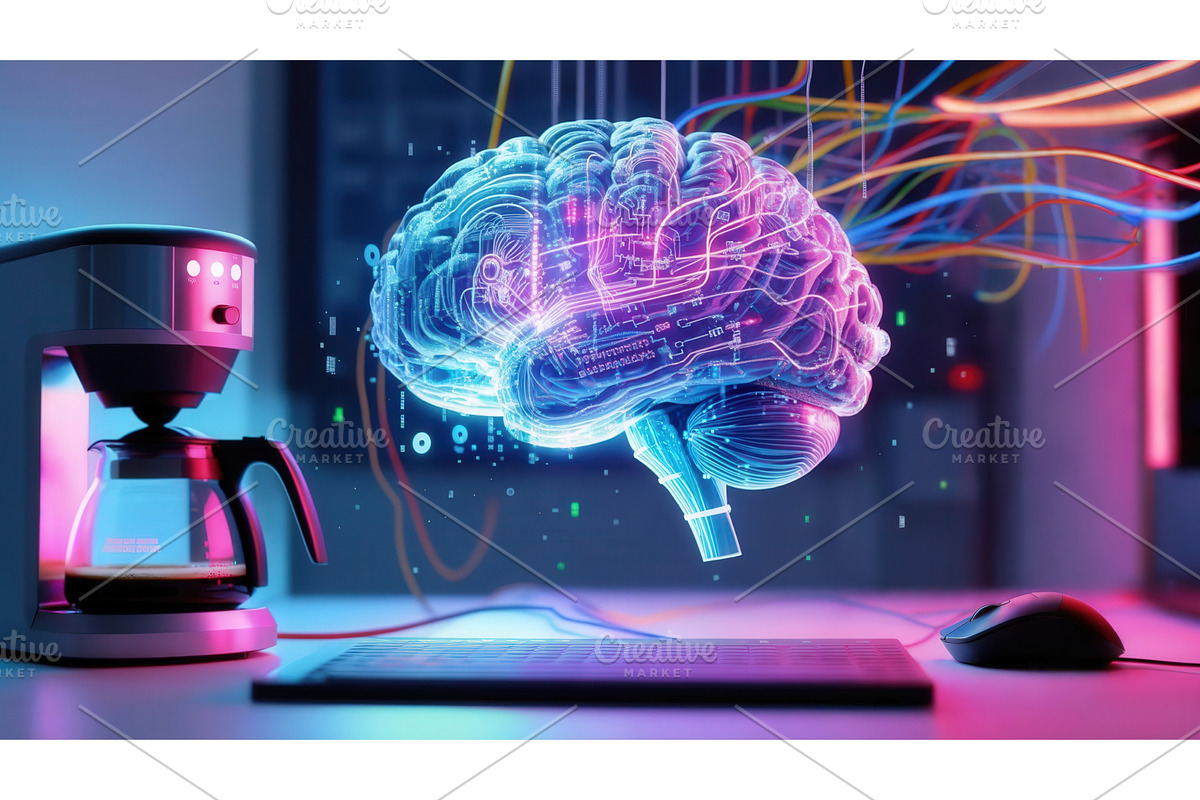 Futuristic concept of artificial, an Illustration by tilialucida