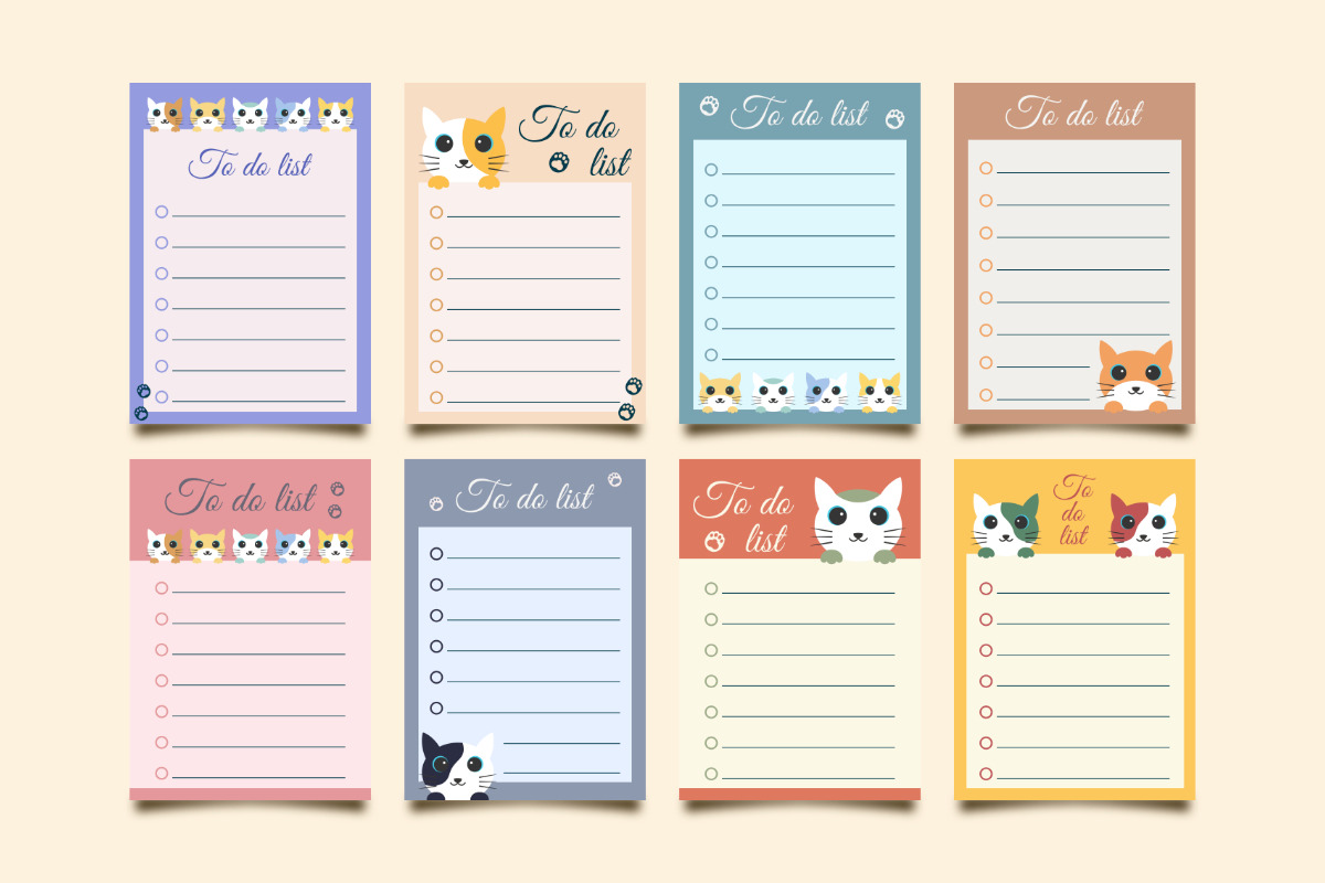 Cute Cat To Do List Template, a Stationery Template by SefriMujiRahayu (Photo 2 of 3)