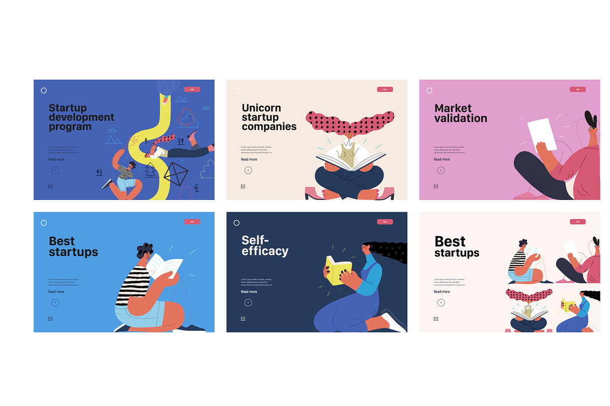 Startups flat vector illustrations, a Templates & Theme by Grivina's shop (Photo 42 of 45)