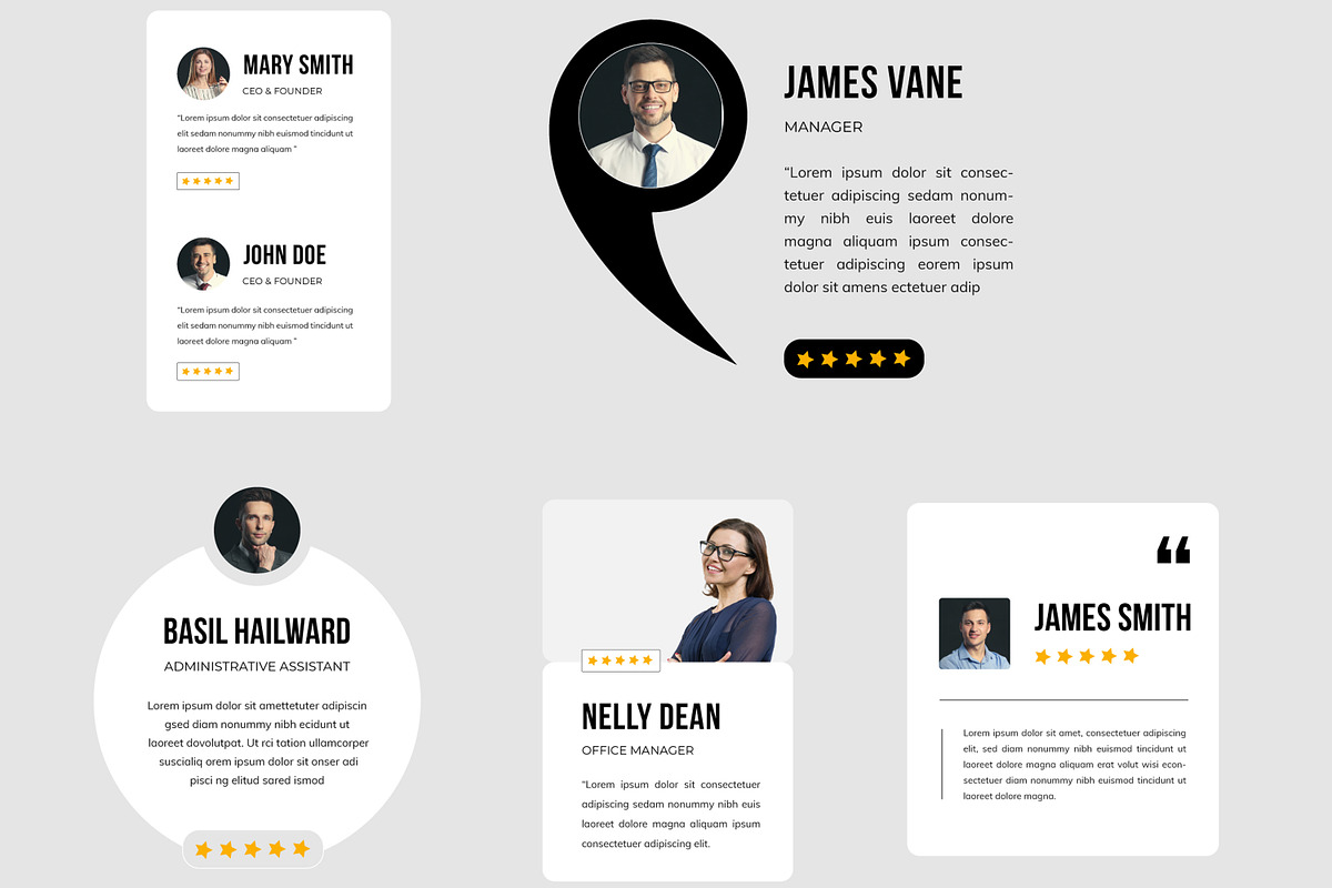 Testimonials Review And Quotes, an UI Kit Template by MightyDesign (Photo 3 of 6)