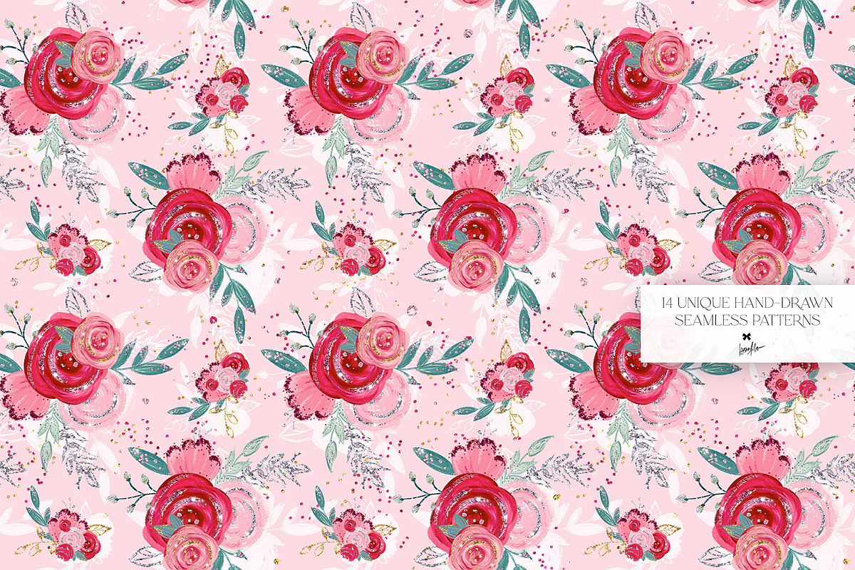 Valentine Doodles Seamless Patterns, a Pattern Graphic by KaramfilaS (Photo 5 of 18)