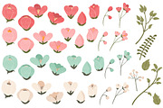 Mint & Coral Flowers Clipart, an Illustration by Amanda Ilkov (Thumbnail 3 of 3)