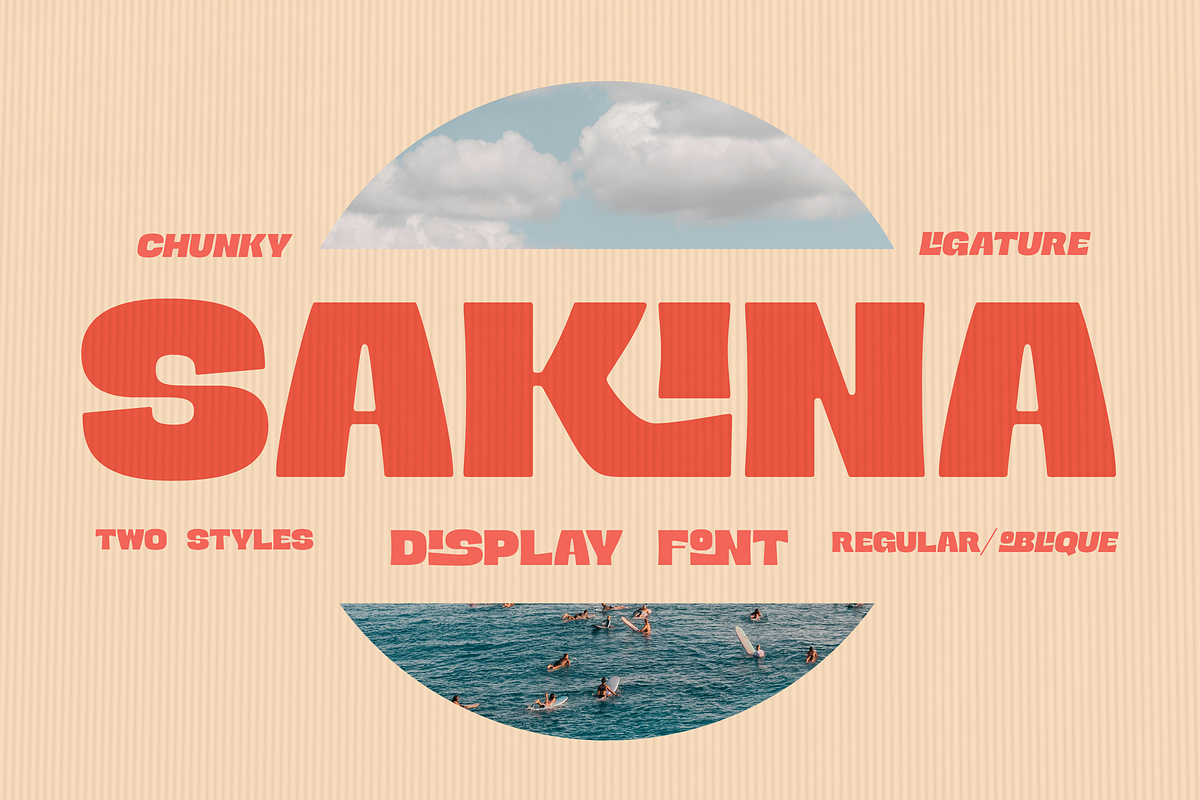 Sakina - Bold Ligature Display Font, a Sans Serif Font by Surplus Type Co (Photo 1 of 9)
