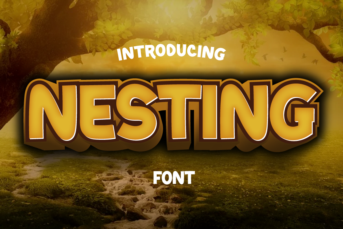 Nesting Display Font, a Sans Serif Font by twinstd (Photo 1 of 10)
