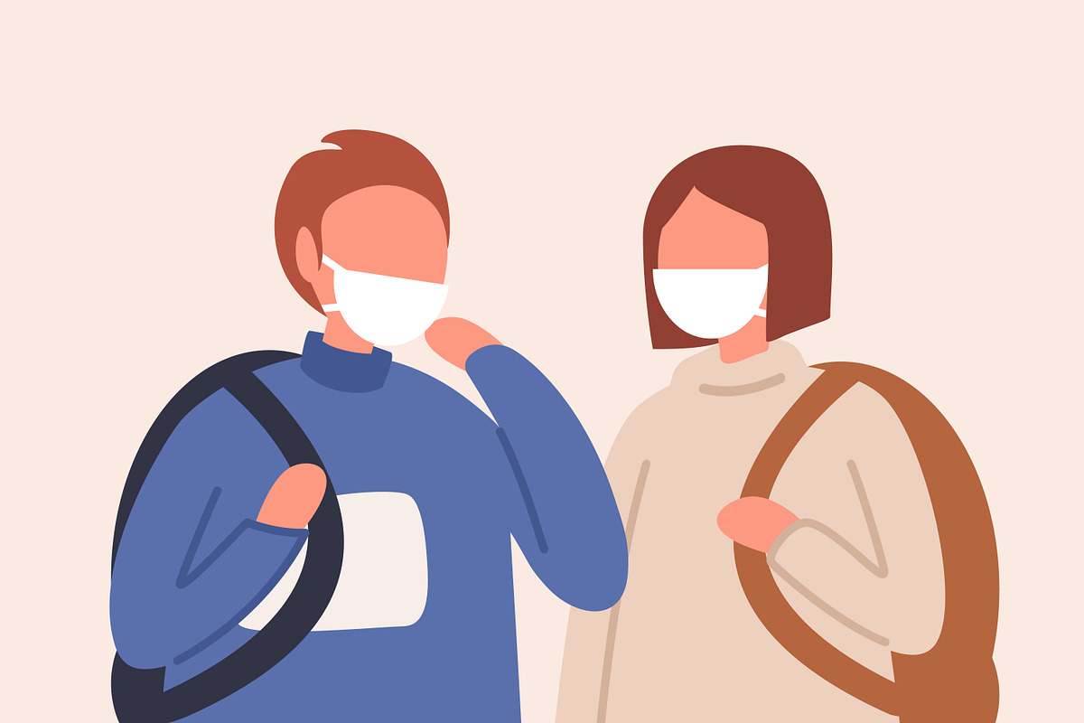 People wearing face masks, a Healthcare Illustration by Good Studio (Photo 3 of 5)