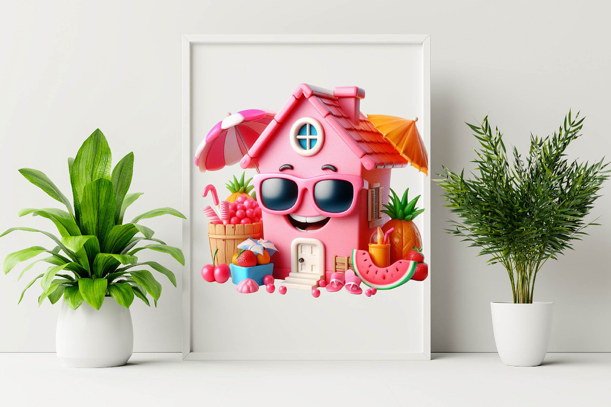 Pink Summer Home Sublimation Clipart, an Illustration by SVGArt (Photo 4 of 8)