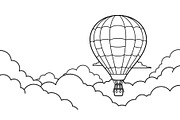 Hot Air Balloon Cloud Line Art bundl, an Illustration by Designer_Momina (Thumbnail 18 of 51)