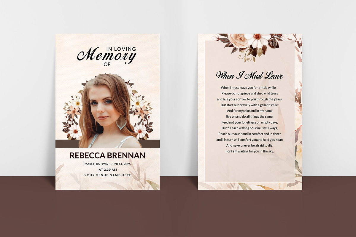 Funeral Program And Prayer Card, a Brochure Template by crazyOWL (Photo 8 of 8)