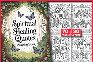 Spiritual Healing Quotes Coloring, an Empty State Illustration by Ink Gallery