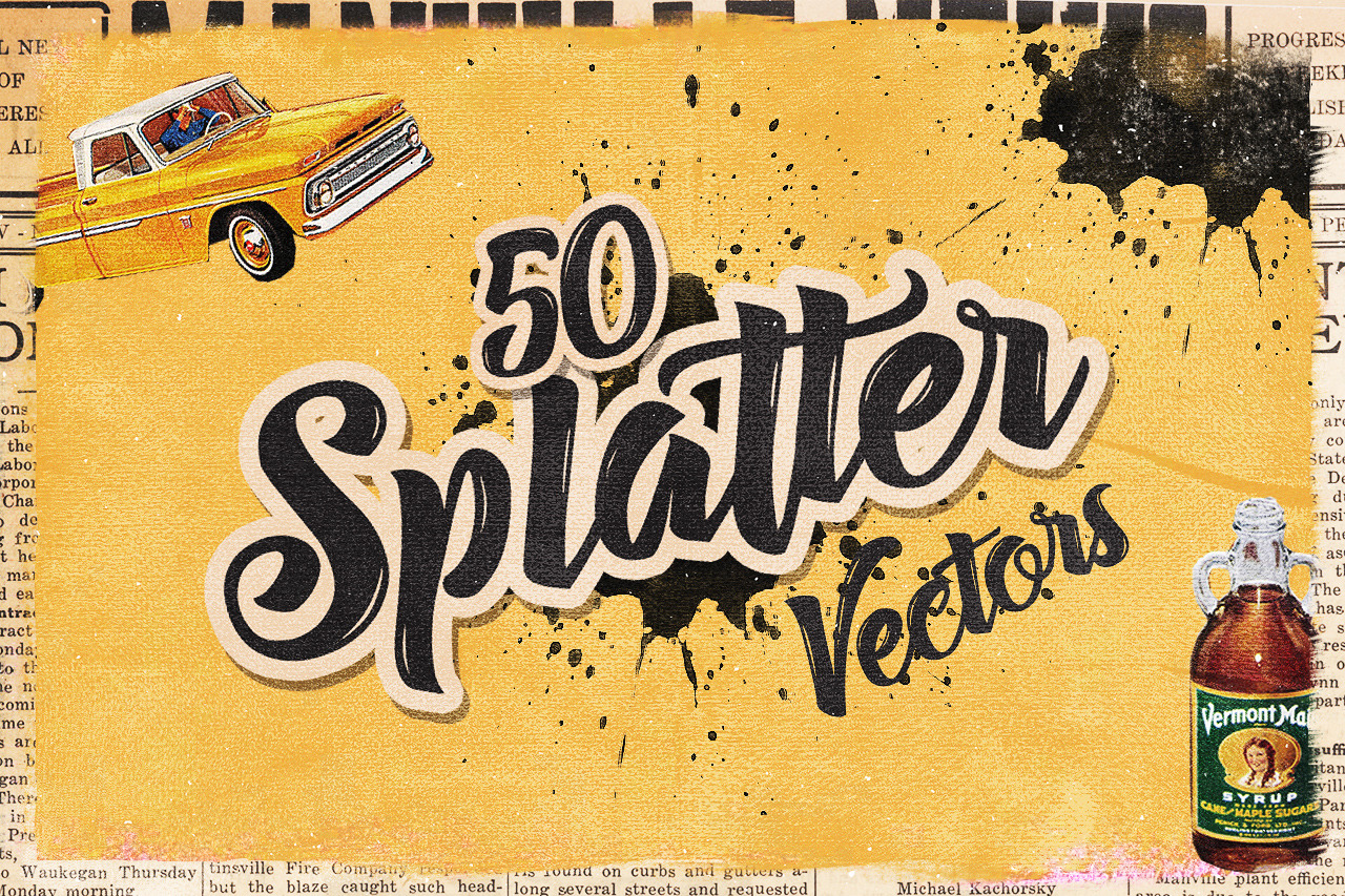 50 Handmade Splatter Vectors, an Object Graphic by Layerform Design Co.