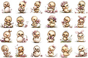 Whimsical Easter Chick Clipart, an Illustration by designcity5 (Thumbnail 2 of 5)