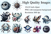 Summer Gothic Beach Aquatic Animals, an Illustration by Craft Nest (Thumbnail 2 of 6)