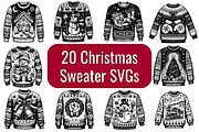 20 Christmas Sweater Line Art SVGs, a Graphic by Dreamy Little Graphics (Thumbnail 1 of 4)