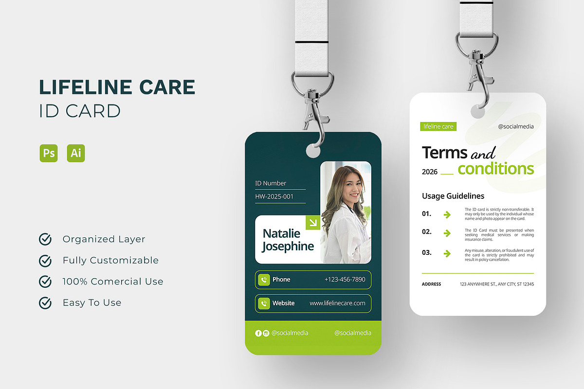 Lifeline Care - ID Card, a Card Template by Esensifiksi.studio (Photo 3 of 3)