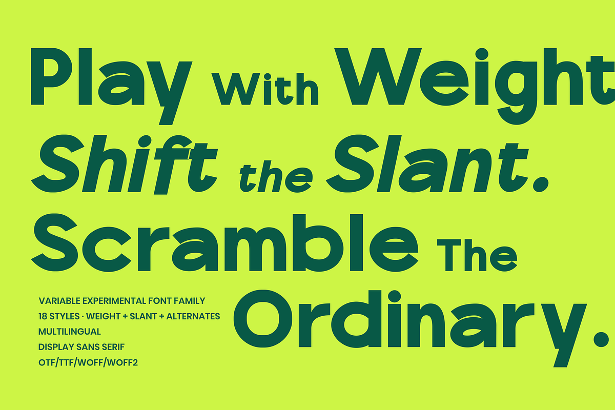 Scramble - Experimental Sans Family, a Sans Serif Font by agnyhasyastudio (Photo 18 of 18)