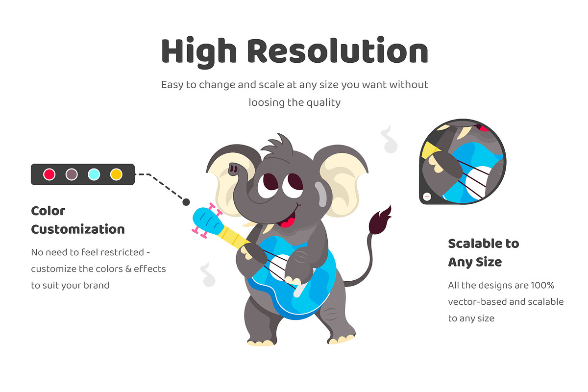 Elephant Cartoon Stickers, an Emoji Icon by Vectors Market (Photo 3 of 6)