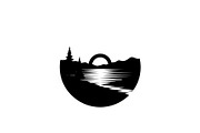 Circular Nature Landscape Silhouette, an Illustration by yasushie (Thumbnail 28 of 51)
