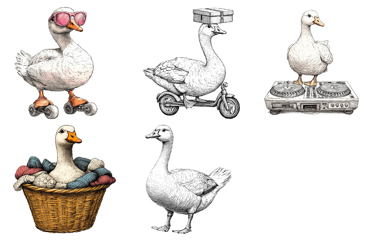 Silly Goose Sublimation Clipart, an Illustration by Dream Creation (Photo 6 of 6)