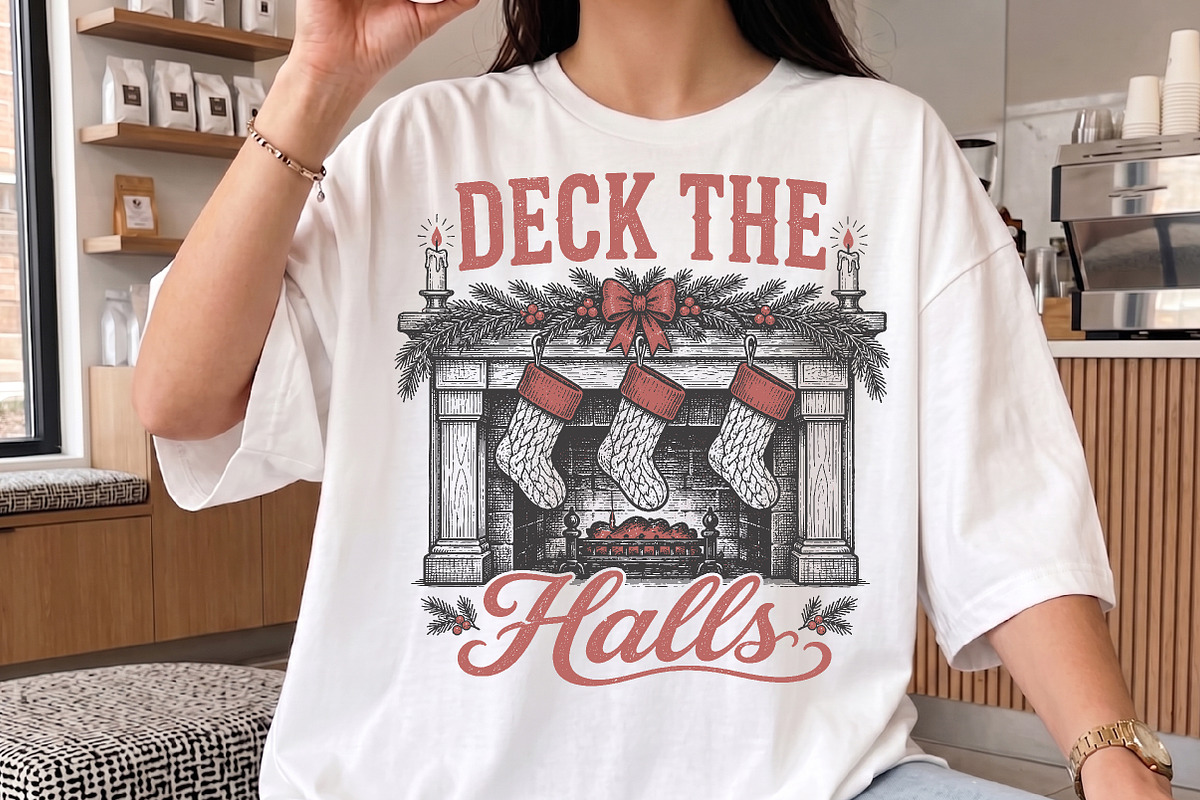 Vintage Deck The Halls Christmas PNG, a Seasonal Illustration by Libby Wishes (Photo 3 of 4)