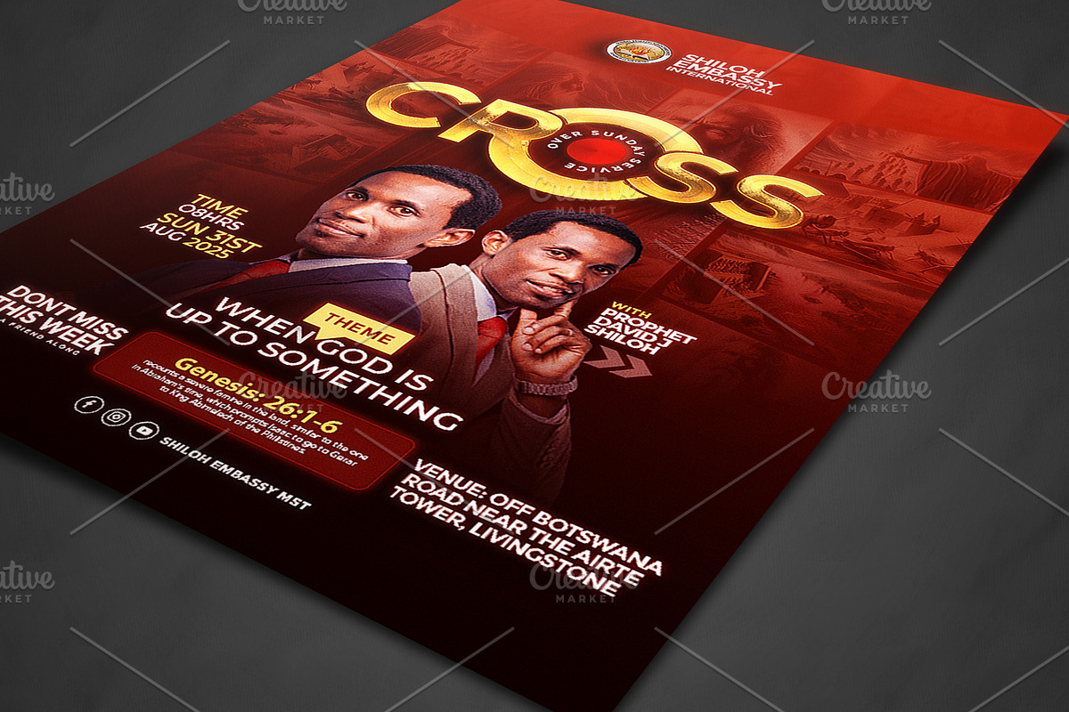 Cross over Church Poster Template preview 2